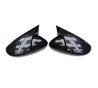 2X Side Mirror Cover Caps for VW Jetta MK6 Passat B7 Scirocco Beetle CC Eos | Gloss Black Add-On Covers | Exterior Wing Mirror Housing Trim | Easy Clip-On Design (2PCS)(1 set Carbon pattern)