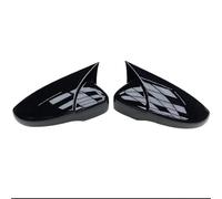 2X Side Mirror Cover Caps for VW Jetta MK6 Passat B7 Scirocco Beetle CC Eos | Gloss Black Add-On Covers | Exterior Wing Mirror Housing Trim | Easy Clip-On Design (2PCS)(1 pair black)