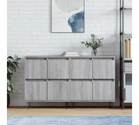 2x Sideboard Cabinet Grey Sonoma Engineered Wood & Metal 120x35x70cm Sideboards