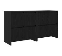 vidaXL Sideboards 2 pcs Black oak 70 x 41 x 75 cm Engineered wood