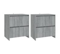2x Sideboards Chipboard Storage Side Book Console Cabinet Multi Colours vidaXL