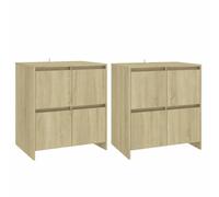 2x Sideboards Chipboard Storage Side Book Console Cabinet Multi Colours vidaXL