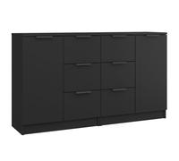 Vidaxl Sideboards 2 Pcs Black 60X30X70 Cm Engineered Wood