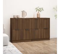 (brown oak, 183) vidaXL 2x Sideboards Engineered Wood Storage Cabinet Cupboard Multi Colours