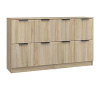 (sonoma oak, 183) vidaXL 2x Sideboards Engineered Wood Storage Cabinet Cupboard Multi Colours