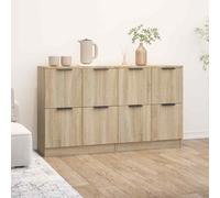 (sonoma oak, 183) vidaXL 2x Sideboards Engineered Wood Storage Cabinet Cupboard Multi Colours