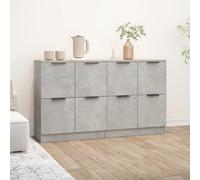 (concrete grey, 185) vidaXL 2x Sideboards Engineered Wood Storage Cabinet Cupboard Multi Colours