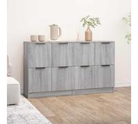 Vidaxl Sideboards 2 Pcs Grey Sonoma 60X30X70 Cm Engineered Wood