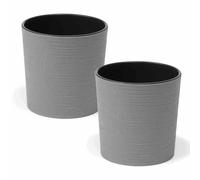 2x Siena Garden Round Flower Pot Plant Pot Planter Grey Ø 30 cm With Insert