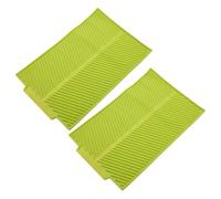 2X Silicone Dish Drying Mat Flume Folding Draining Mat,Rectangle Drain Mat Drying Dishes Pad Heat Resistant Tray Green
