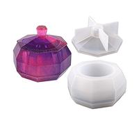 2x Silicone Molds Unique Octagon Storage Box Resin Mold Jewelry Holder with Lid Epoxy Home Ornament Silicone Container Organizer Jewelry with Lid