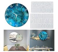 2X Silicone Roman and Arabic Numerals for Wall Clock Resin Epoxy Mold, Crystal Numbers Jewelry Pendant Casting Mould Cupcake Topper Decor Molds DIY Handmade Clay Craft