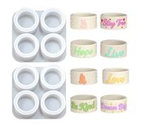 2X Silicone Round Tealight Candle Holder Resin Epoxy Mold, Trinket Container Storage Molds, Table Ornament Succulent Plant Pot Casting Mould Home Wedding Party Decor Handmade Gift
