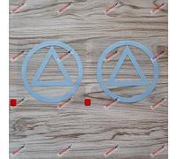 2X Silver 10.2cm Alcoholics Anonymous AA Symbol Decal Sticker Car Vinyl