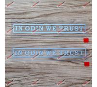 2X Silver 15.2cm in Odin We Trust Decal Sticker Norse Viking Letters
