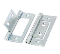 2X Silver 50mm/2" Flush Hinges - Kitchen/Cabinet/Cupboard Hinges