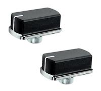 2x Silver & Black Hob Oven Dial Cooker Knob Switch Compatible With Belling 083240900 (Pack Of 2)
