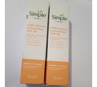2x Simple Protect 'N' Glow Triple Protect Moisturiser SPF 30 3x protection 40 ml