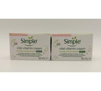2x of 50ml Simple Kind To Skin Vital Vitamin Night Cream With Vital Vitamin White