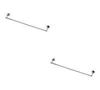 2x Single Bathroom Towel Rail Bar 472mm Fixing Centres Polished Chrome