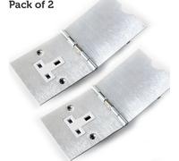 2X Single Floor Plug Socket Outlet Uk Electrical 1 Gang 13A Mains Brushed Steel