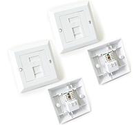 2x Single Port CAT6 IDC Wall Outlet Face Plate - 1 Way RJ45 Network Ethernet Socket - Loops