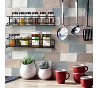2X Single Spice Jar Rack Kitchen Cupboard Door Wall Storage Organiser Cabinet Uk