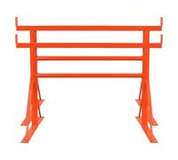 2X Size.2 Adjustable Steel Trestle Stands 0.77m-1.20m, Heavy Duty Folding Sawhorse Workbench Support Frame for Woodworking Construction Garage