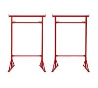 2X Size.4 Adjustable Steel Trestle Stands 1.32m-2.22m, Heavy Duty Folding Sawhorse Workbench Support Frame for Woodworking Construction Garage