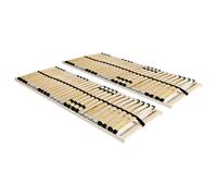Slatted Bed Base Natural Beechwood & Birch 80x200 cm 28-Slat 7-Zone Twin 2 pcsUK