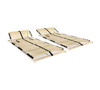 2x Slatted Bed Bases 7 Zones Adjustable Multi Sizes 28 slats/42 slats vidaXL