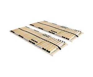 2x Slatted Bed Bases 7 Zones Adjustable Multi Sizes 28 slats/42 slats vidaXL