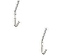 2x Slimline One Piece Hat & Coat Hook 59mm Projection Satin Stainless Steel
