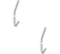 2x Slimline One Piece Hat & Coat Hook 59mm Projection Satin Stainless Steel