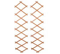 (2x Small 180cm x 30cm) Natural Extendable Wood Lattice Patio Yard Garden