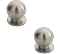 2x Small Solid Ball Cupboard Door Knob 30mm Dia Stainless Steel Cabinet Handle