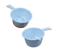 2X Small White Microwave Saucepan With Easy Pour Spout Soup Milk Veg 500Ml