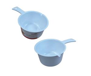 2X Small White Microwave Saucepan With Easy Pour Spout Soup Milk Veg 500Ml