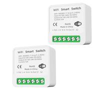 2Pcs WLAN Bluetooth Smart Switch - Remote Control DIY Behind Wall Switch Compatible with Google Home, Alexa