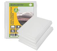 BLOSTM Plastic Sofa Cover - Plastic Sofa Protector, Extra-Thick, Pet-Proof Dust Covers for Furniture, 600gsm Durable Waterproof Sofa Cover - 300cm x 137cm (2 Pack)