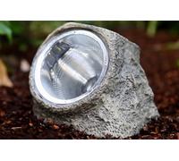 2X Solar Garden Rock Light Realistic Polyresin Hard Rock with White Light for Outdoor Waterproof Garden LED Stone Ornamennt with Automatic On/Off, Rechargeable Battery Included