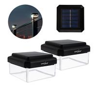 2x solar LED lights for an 80x80mm post with a cap