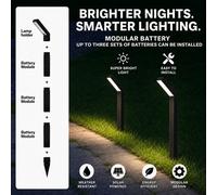 2x Solar Lights LED Black Stainless Steel Outdoor Garden Stake Water Proof IP65