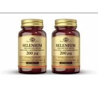 2x Solgar Selenium 200µg 50 Tablets Yeast Free Total 100 Tablets Vegan Immune Su