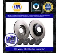 2x Solid Brake Discs and Pads fits OPEL ASTRA L 1.5D Rear 2021 on 268mm Set Pair
