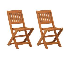 2x Solid Eucalyptus Wood Children's Dining Chairs Kitchen Dinner Seat vidaXL