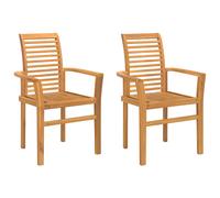 Dining Chair 2 pcs Brown 62 x 55 x 94 cm Solid Teak Wood