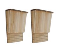 2x Solid Wood Bat House Garden Wildlife Nest Nesting Box Animal Cage vidaXL
