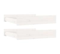 Underbed Drawers Natural Pine 95x93x18cm Set of 2 Solid Pine Storage on runners