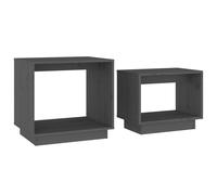 vidaXL Nesting Coffee Tables 2 pcs Grey Solid Wood Pine